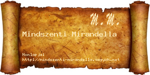 Mindszenti Mirandella névjegykártya
